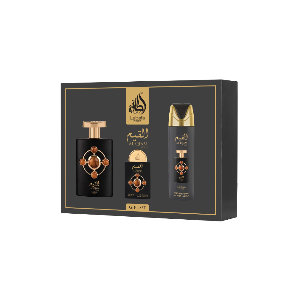Al Qiam Gold Giftset Lattafa Perfumes unisex 4-delig